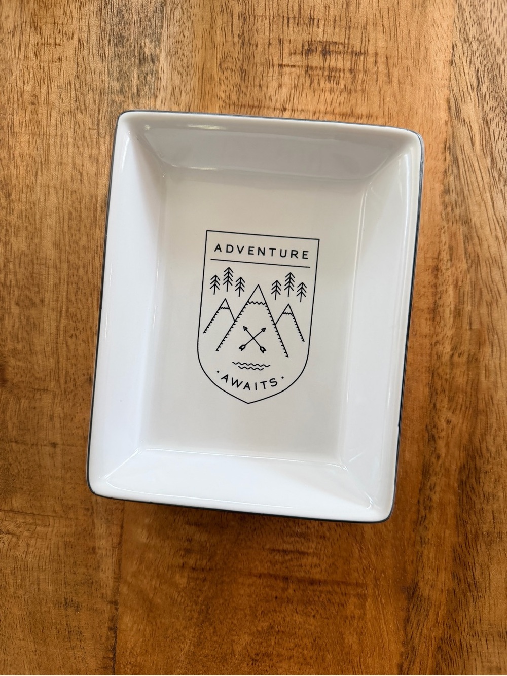 Adventure Awaits White Ceramic Trinket Dish